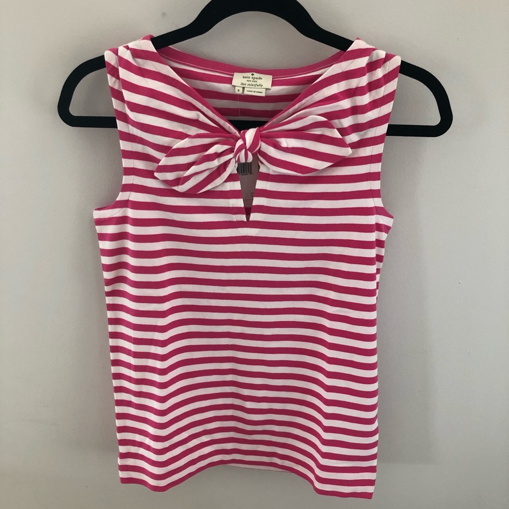 Kate Spade Pink and White Striped Tank Top